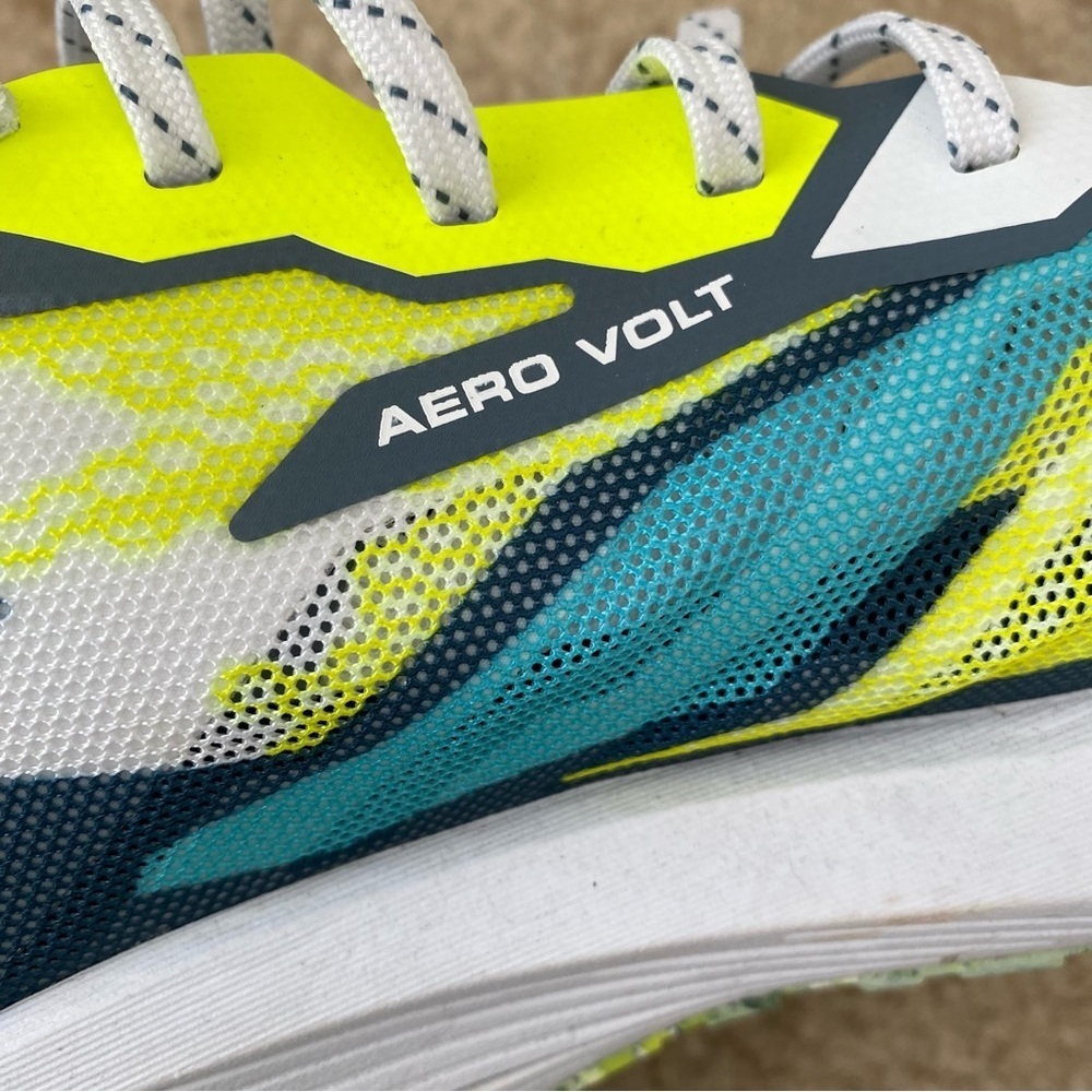 Salomon Men’s Aero Volt Running Shoes White China/Blue/Safety Yellow Size 12.5 - Picture 8 of 10